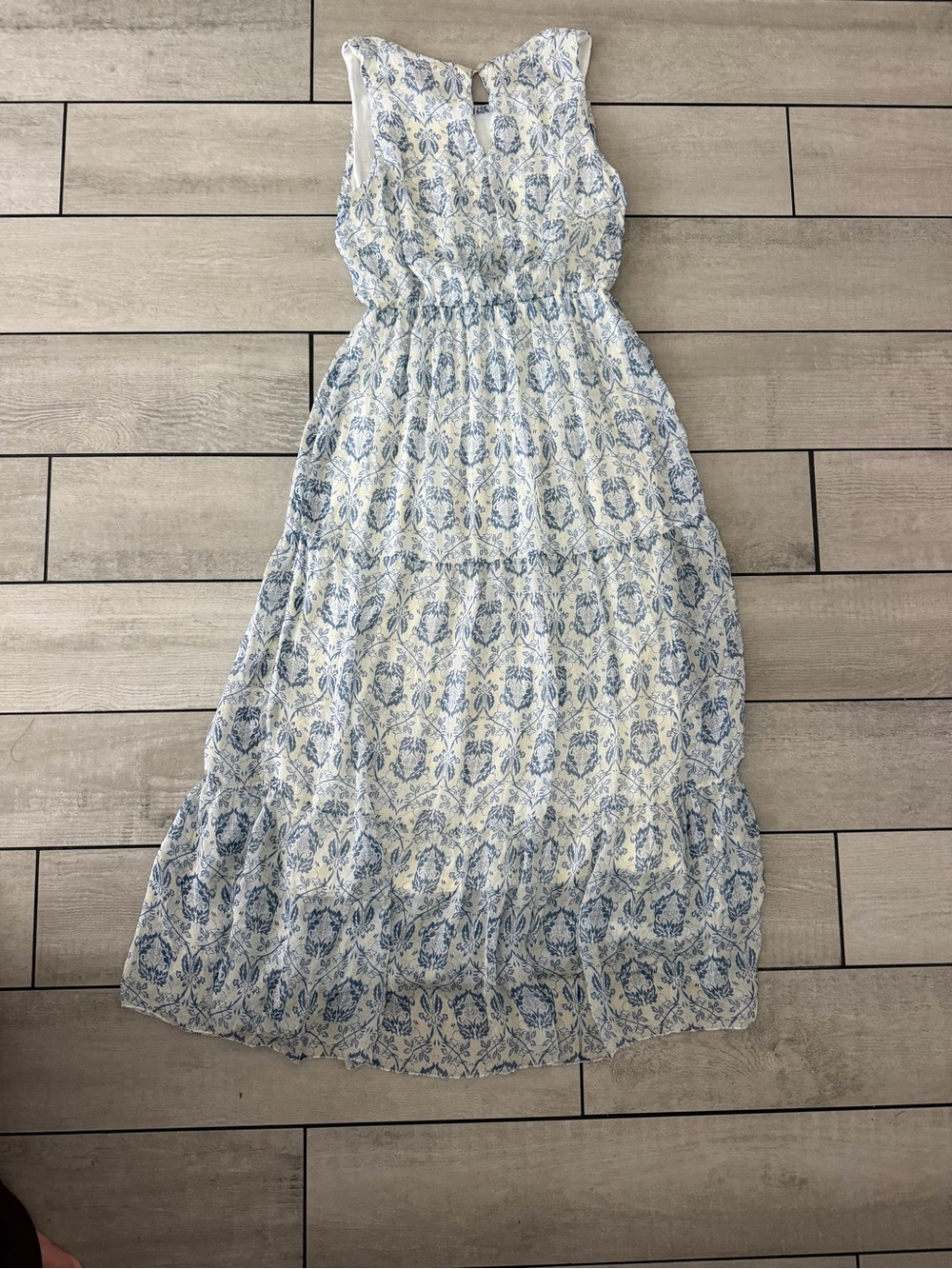 LARA White and Blue Printed Maxi Dress - Picture 2 of 3